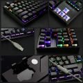 Cool Backlit Gaming Mechanical Keyboard, 87 Key Colorful LED USB Wired Game Keyboard, Black
 | K28 Keyboard. 