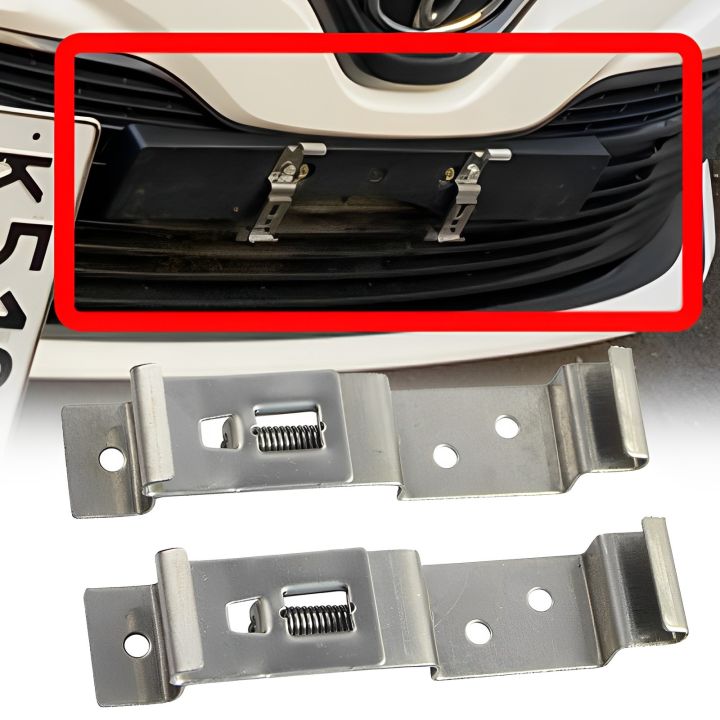 2Pcs Rectangular Car Auto License Plate Spring Loaded Stainless Steel ...