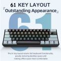Mini Keyboard APAYADO K61 Mechanical Keyboard Wired,60% Portable 61 Keys RGB Black,White, Red/Blue Switch for Gaming. 