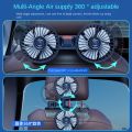 Car mounted rear electric fan with USB interface for car use, 12V 24V, large truck interior, rear seats, silent and powerful. 