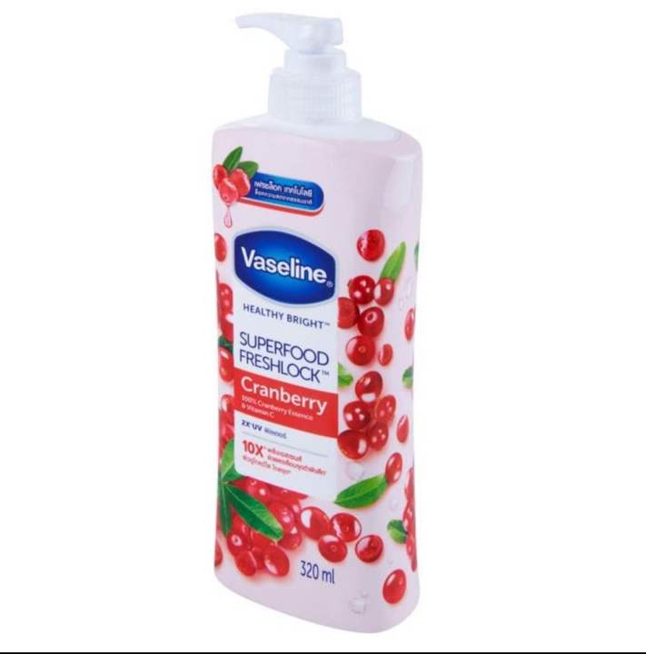 VASELINE%20Healthy%20Bright%20Superfood%20Freshlock%20Body%20Lotion%20Cranberry%20Scent%20320%20ml.%20(Thailand)%20-%20Image%202
