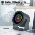 GOOJODOQ Desktop Fan 4000mAh Silent Adjustable Speed ​​Air Circulation Fan 100 Speeds with Digital Display Wall Mountable. 