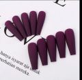 24 Solid color matte super long coffin fake nail tips for extension manicure art press on nails
 good quality. 