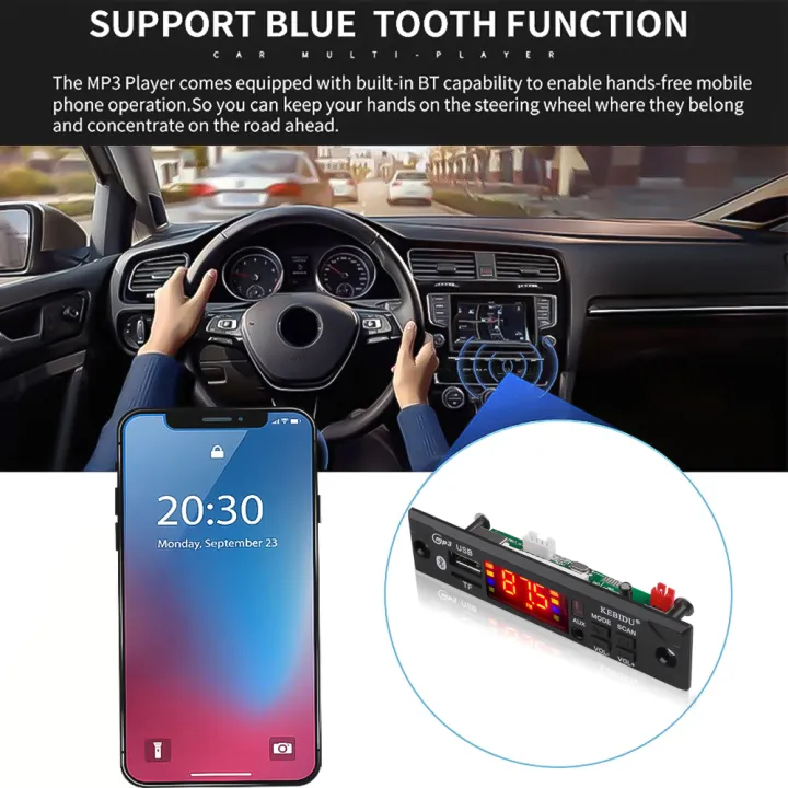 Kebidu%20Wireless%20Bluetooth%209V%2012V%20MP3%20WMA%20Decoder%20Board%20MP3%20Player%20Car%20Audio%20USB%20TF%20FM%20Radio%20Module%20with%20Remote%20Control%20For%20Car%20-%20Image%203