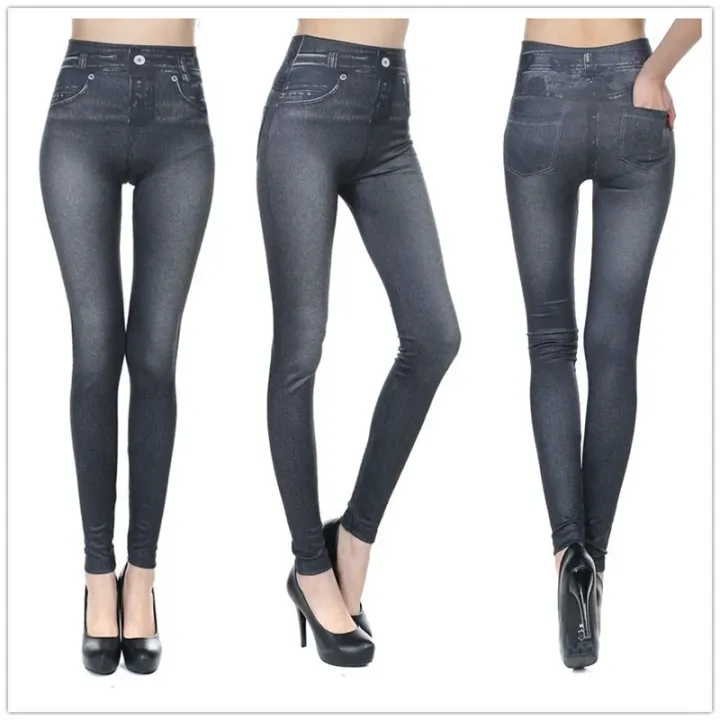 Women%20Jean%20Leggings%20Fitness%20Pants%20High%20Waist%20Gym%20Leeggings%20High%20Elastic%20Hip%20Liftting%20Fashion%20Slim%20Running%20Cycling%20Yoga%20Tights%20-%20Image%203