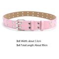 Children Punk Children PU Leather Belt Double Holes Metal Pin Buckle Waist Strap Casual Jeans Dress Decoration Belt. 