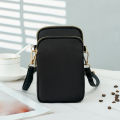 Multi-purpose waterproof wear-resistant large capacity crossbody bag women's multi-layer zipper neck shoulder mobile phone bag. 