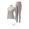 1 set Stacked Collar High Collar Beauty Skin Suit High Elastic Long Sleeve Seamless Thermal Underwear Women's Base Layer sets. 