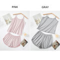 Women Pajamas Sleepwear Pajama Set Nightgowns Camisole Shorts Nightclothes Pink Gray XL XXL Summer Smooth Soft Casual. 