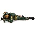 Crawling Action Corp Army Soldier, Battery Operated Toy Action Figure w/ Realistic Crawling Action, Lights, Sounds. 