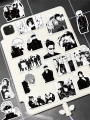 50/100PCS anime Jujutsu Kaisen stickers black and white style graffiti stickers DIY car phone laptop skateboard guitar stickers. 