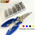 100pcs/200pcs High Strength Heavy Stainless Steel Split Ring Lure Connector with Fishing Pliers. 