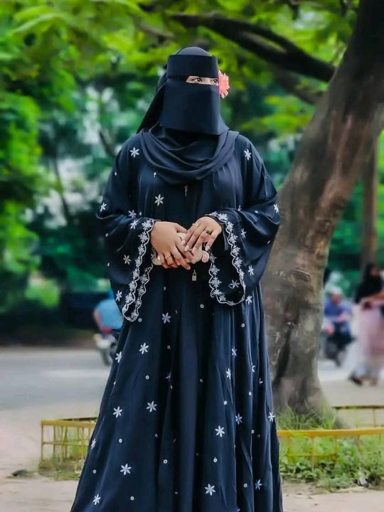 Premium Quality New Design Dubai Cherry Fabric Embroidery Work Abaya Borka Stylish Looking Always Use And Comfortable Borka Collection