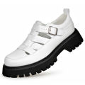 Men's Comfortable Sandals 2026 New Summer Wear Leather High-end Brand Hollow Hole Height Increased By 5cm Sandal Shoes. 