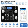 1Pcs USB Smart Body Fat Scale Rechargeable Digital Electronic Precise Weighing Balance With App 13 Metrics For Home Bathroom Gym.