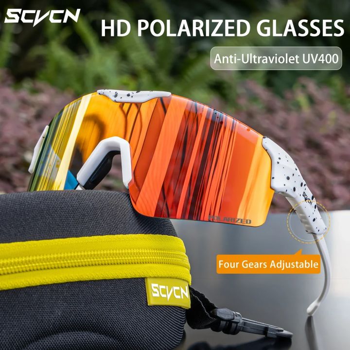 SCVCN Polarized Sports Sunglasses Cycling Glasses MTB Riding Speed Skating UV400 Fishing Goggles Man Woman Bike Bicycle Eyewear