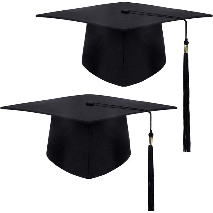 2025 Graduation Hat Black Adult Bachelor Caps with Tassels University ...