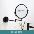 Dressing Mirror Wall Mounted 8 Inch Magnifying Two-sides Mirror Space Aluminum Black  Makeup Mirror Cosmetic Lady . 
