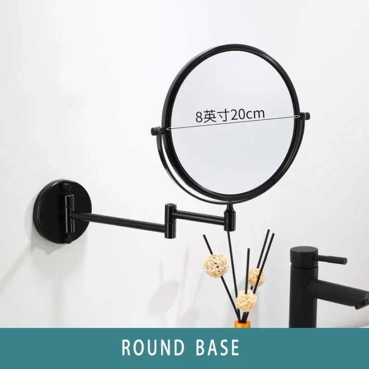 Dressing%20Mirror%20Wall%20Mounted%208%20Inch%20Magnifying%20Two-sides%20Mirror%20Space%20Aluminum%20Black%20%20Makeup%20Mirror%20Cosmetic%20Lady%20%20-%20Image%208