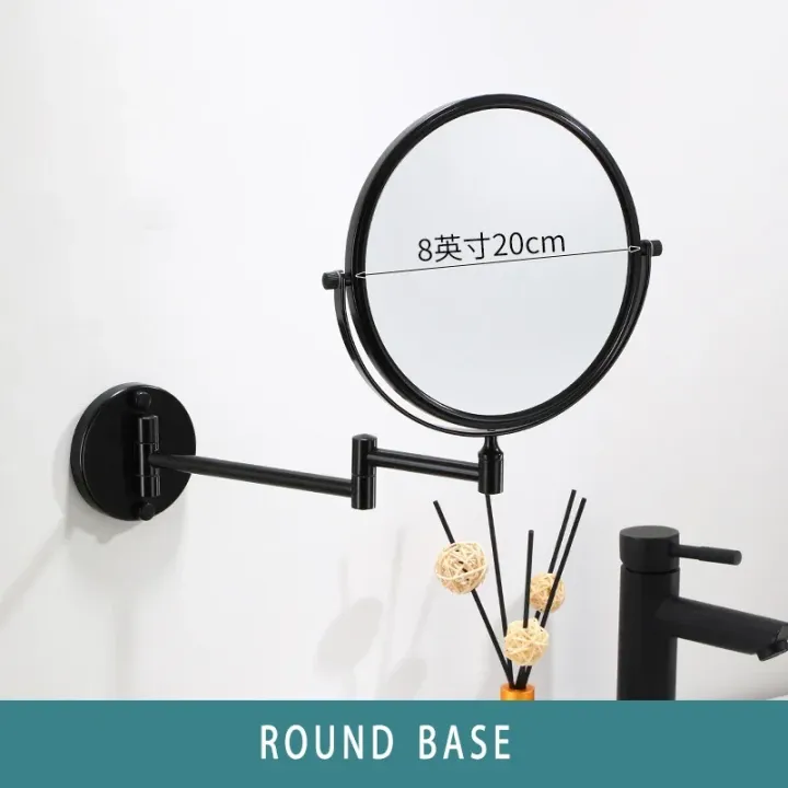 Dressing%20Mirror%20Wall%20Mounted%208%20Inch%20Magnifying%20Two-sides%20Mirror%20Space%20Aluminum%20Black%20%20Makeup%20Mirror%20Cosmetic%20Lady%20%20-%20Image%208
