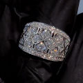 Huitan Gorgeous Women Wedding Rings Full with Bling Bling Cubic Zircon Engagement Party Statement Accessories for Female Jewelry.