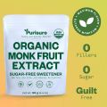 Organic Monk Fruit Extract 125g (4.41oz) 400 Servings, No Fillers Sugar Free Natural Sweetener Sugar Substitute, Paleo & Keto Friendly Zero Calories & Carbs, 100% Pure Monk Fruit Sweetener by PuriSure. 