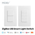 MOES Tuya ZigBee Smart Light Switch US Push Button Wall Switch Work With Alexa  Home Neutral Wire/No Neutral Wire Required lightify. 
