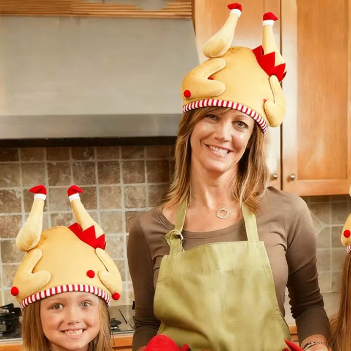 Christmas%20Turkey%20Hat%20Funny%20Roasted%20Turkey%20Hat%20Cooked%20Chicken%20Costumes%20Accessories%20For%20Dressing%20Props%20Cosplay%20Holiday%20Dress%20Up%20-%20Image%204