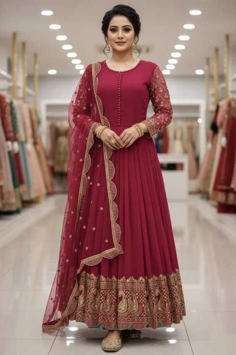 Readymade Georgette Embroidered Party Dress