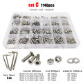 400/650/2100X M1.6 M2 M2.5 M3 M4 M5 304 Stainless Steel Torx Flat Countersunk Head Screw Bolt Nut Washer Set Assortment Kit Box. 