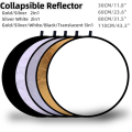 RF01 24" Reflector 5in1 30CM 60CM 80CM 110CM Silver White Gold Portable Collapsible Soft Light Round Photography for Studio 2in1.