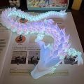 Divine Dragon Statue, 3D Printed Night Light Dragon Sculpture, Aquarium Decoration, Theme Adult Bedroom Desktop Ornament. 