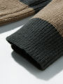 New Loose Bottoming Sweater Casual Versatile Striped Pullover Men's Round Neck Sweater. 