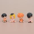 4 Pcs/Lot Sleeping Haikyuu Mini Figure 3 Style 5.5cm Hinata Shoyo Tobio Kageyama Anime Model Ornaments. 