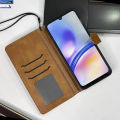 Samsung Galaxy A17 Flip Book Cover - Desert - Premium Leather Wallet Flip Book Cover with Card Slots & Strap. 