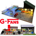 G Fans 1/64 Scale Car Garage Miniatures Model Car Parking Lot Diecast Scene Display Vehicle Scene Toy Background Collection. 