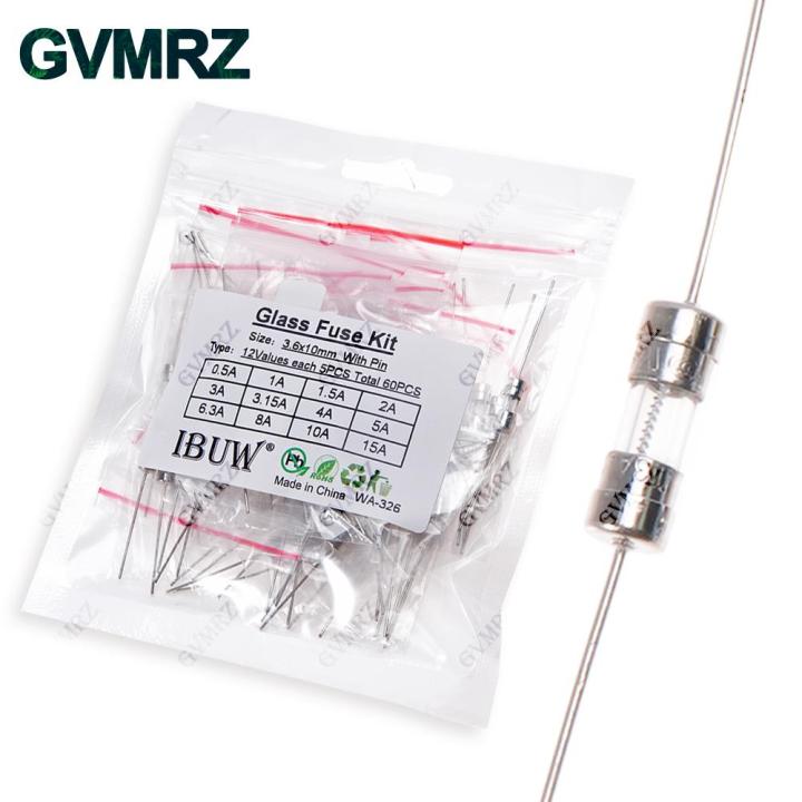 60PCS%2012Values%203.6x10mm%20Glass%20Fuse%20with%20Pin%20Kit%20for%20Electronics%20Circuit%20Protection%20Projects%20-%20Image%202