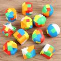 3D Puzzle Luban Lock Keychain - Magic Mini Cube Brain Teaser Game Intellectual Educational Toy For Kids Adult Antistress. 