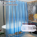 The 3D Blue, Clear and High-End Bathroom Partition Curtain Is Easy to Clean. The Dreamy Ocean Color Is Highly Recommended.