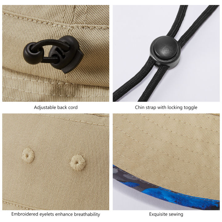 UPF%2050+%20Foldable%20Sun%20Hat%20Patterned%20Under%20Brim%20Bucket%20Hats%20for%20Summer%20Hiking%20Fishing%20Beach%20Safari%20Men%20Women%20-%20Image%206