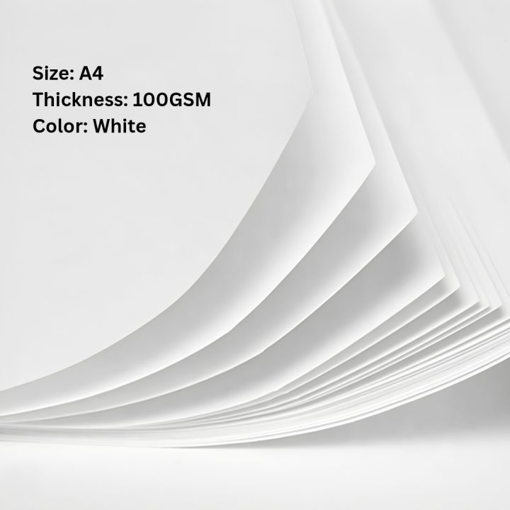 A4 100GSM White Paper Sheets Pack | Premium 100GSM A4 Printing Paper | High-Quality A4 White Art Paper | A4 100GSM Sheets For Sketching And Printing | Smooth Finish White Paper For Office And Art | Professional Grade A4 White Sheets Pack