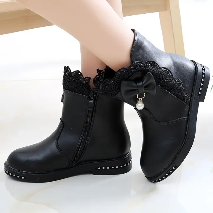 Girls%20Princess%20Boots%20Kids%20Ankle%20Boots%20Lace%20with%20Bow-knot%20Sweet%20Warm%20Cotton%20Children%20%20Boots%20Fur%20Lining%20Snow%20Boots%20Shoes%20New%20-%20Image%203