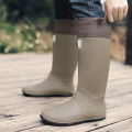 Rain Boots for Men, Fashionable High-Top Rain Boots for Outer Wear, Long-Tube Waterproof and Non-Slip Couple Style Outdoor Fishing Boots.