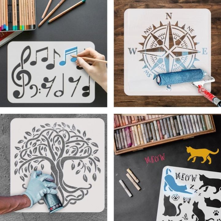 Plastic Hollow Out Drawing Painting Stencils Templates for Painting on ...