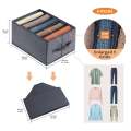 Storage Bag  6 pockets 6 Grids Washable Wardrobe Clothes Organizer, Jeans Compartment Storage Box, Clothes Drawer Mesh Separation Box, Portable Foldable Closet. 