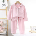 Children Cotton Underwear Set Boy Baby Clothe Girl Button Down Sleepwear Loungewear Spring Fall Kid Long Sleeve Pajama 2pcs Suit. 