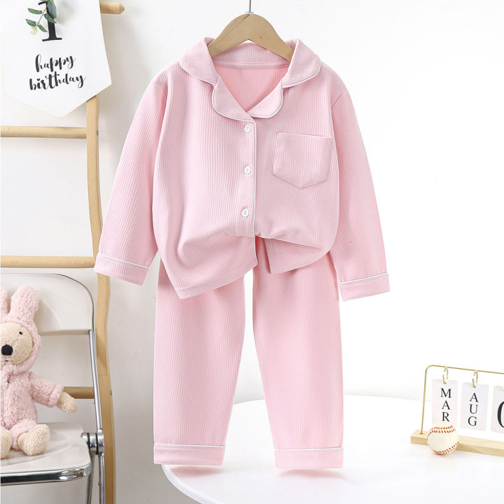 Children%20Cotton%20Underwear%20Set%20Boy%20Baby%20Clothe%20Girl%20Button%20Down%20Sleepwear%20Loungewear%20Spring%20Fall%20Kid%20Long%20Sleeve%20Pajama%202pcs%20Suit%20-%20Image%205