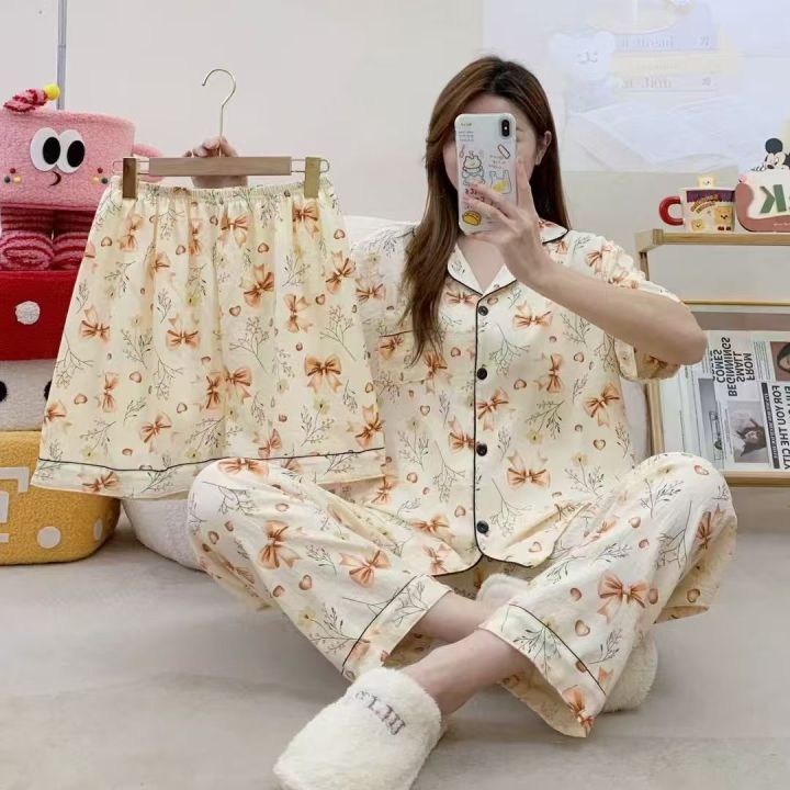 Printed%20Sanrio%20Hello%20Kitty%20Summer%20Cute%203%20Pcs%20Pajamas%20Set%20For%20Women%20-%20Image%208