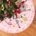 VIKAMA Christmas Tree Skirt Pink Edition, Nutcracker Holiday Party Decor, Festive Home Christmas Ornaments. 