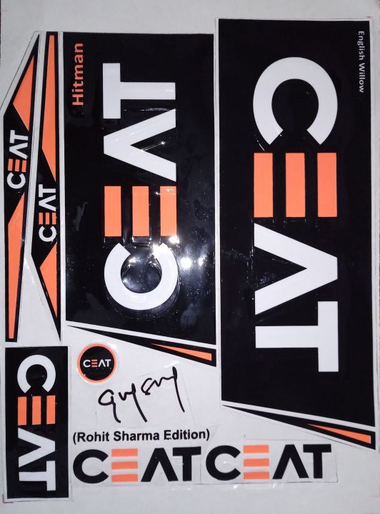 CEAT Black 3D Rohit Sharma Editions cricket Bat sticker